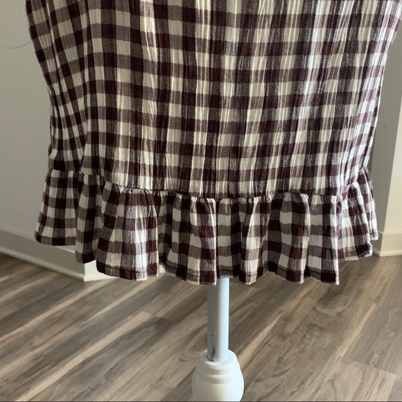 TopShop Brown & White Gingham Sleeveless Dress 60 - Picture 5 of 13